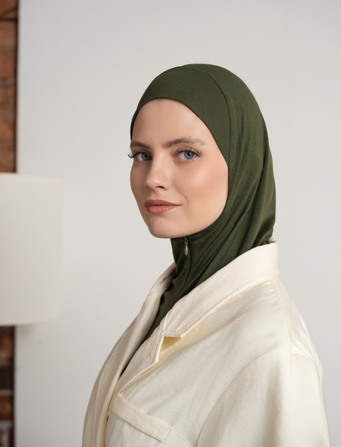 Zip hijab - army green