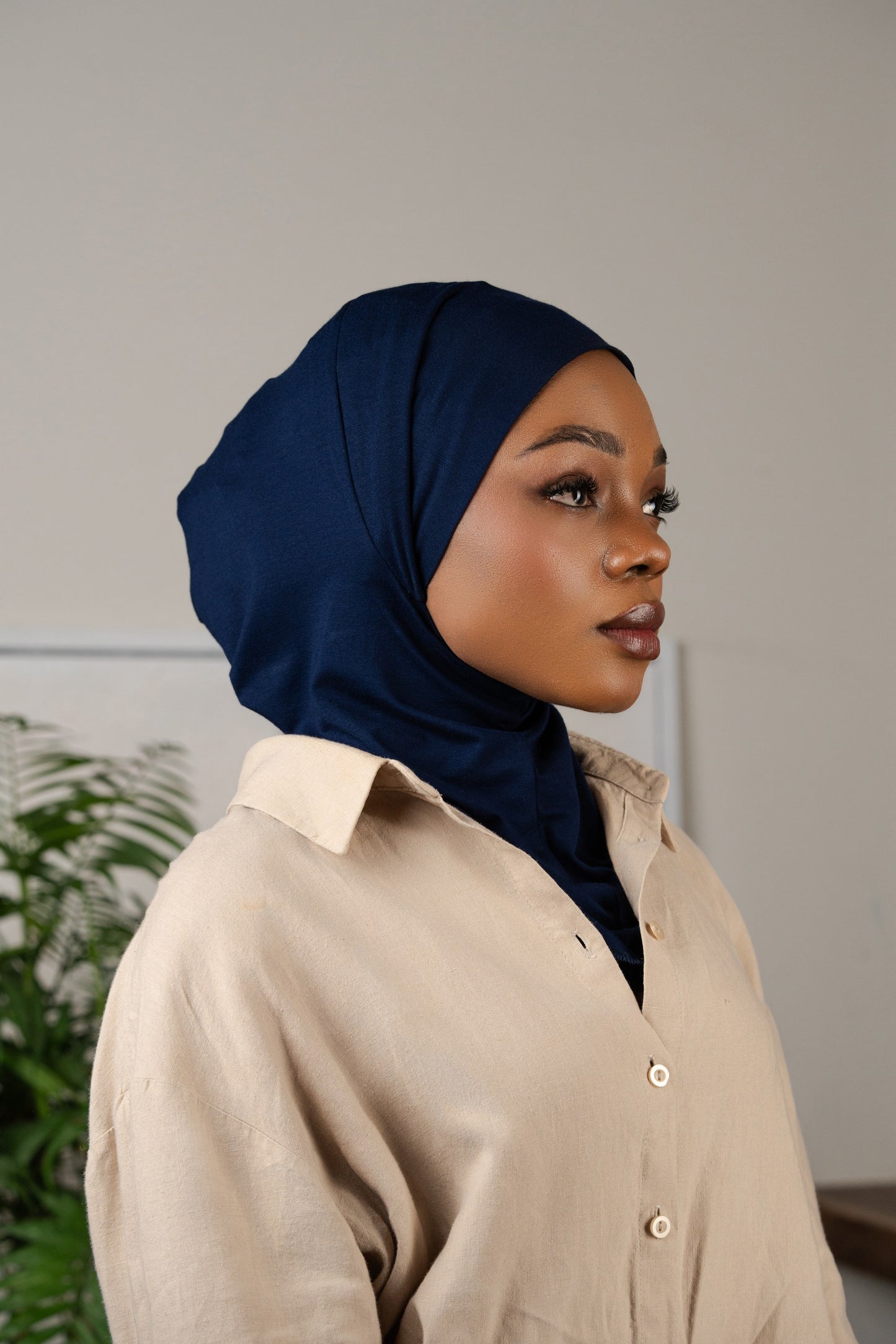 3in1 practical hijab - navy blue