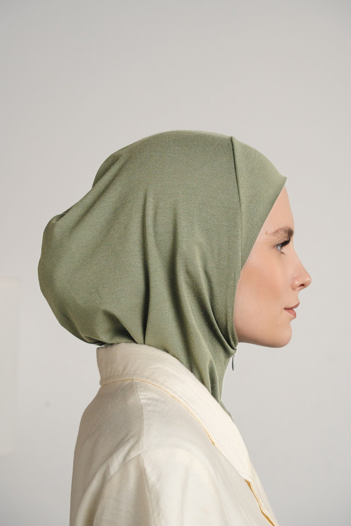 Zip hijab - olive mist