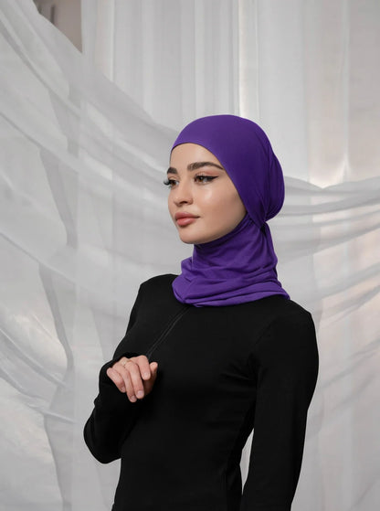 3in1 practical hijab - purple