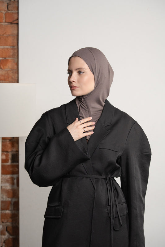 Zip hijab - darkgrey