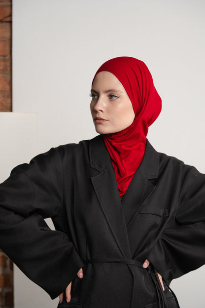 3in1 practical hijab - red