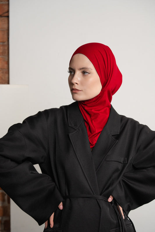 3in1 practical hijab - red