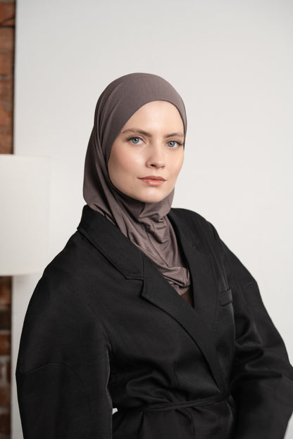 3in1 practical hijab - darkgrey