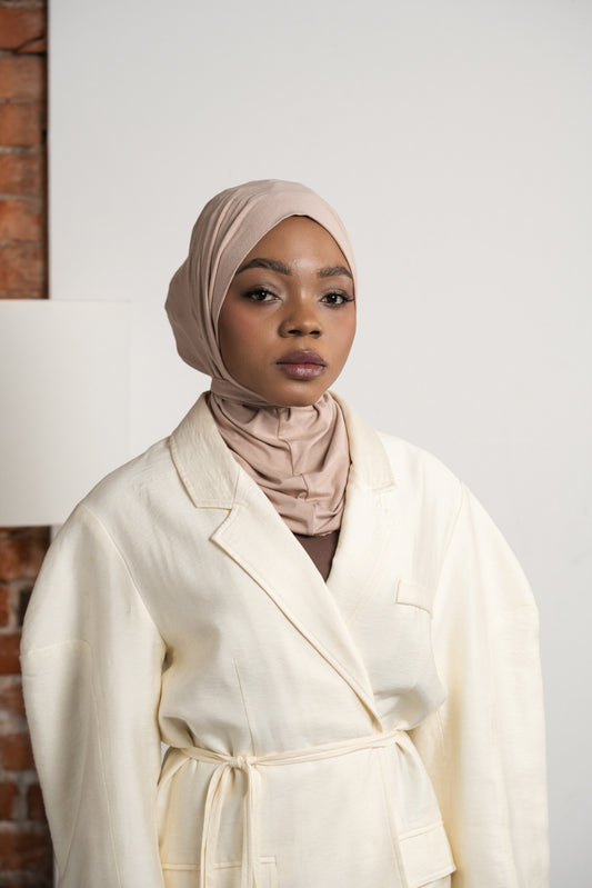 3in1 practical hijab - lightrose-beige