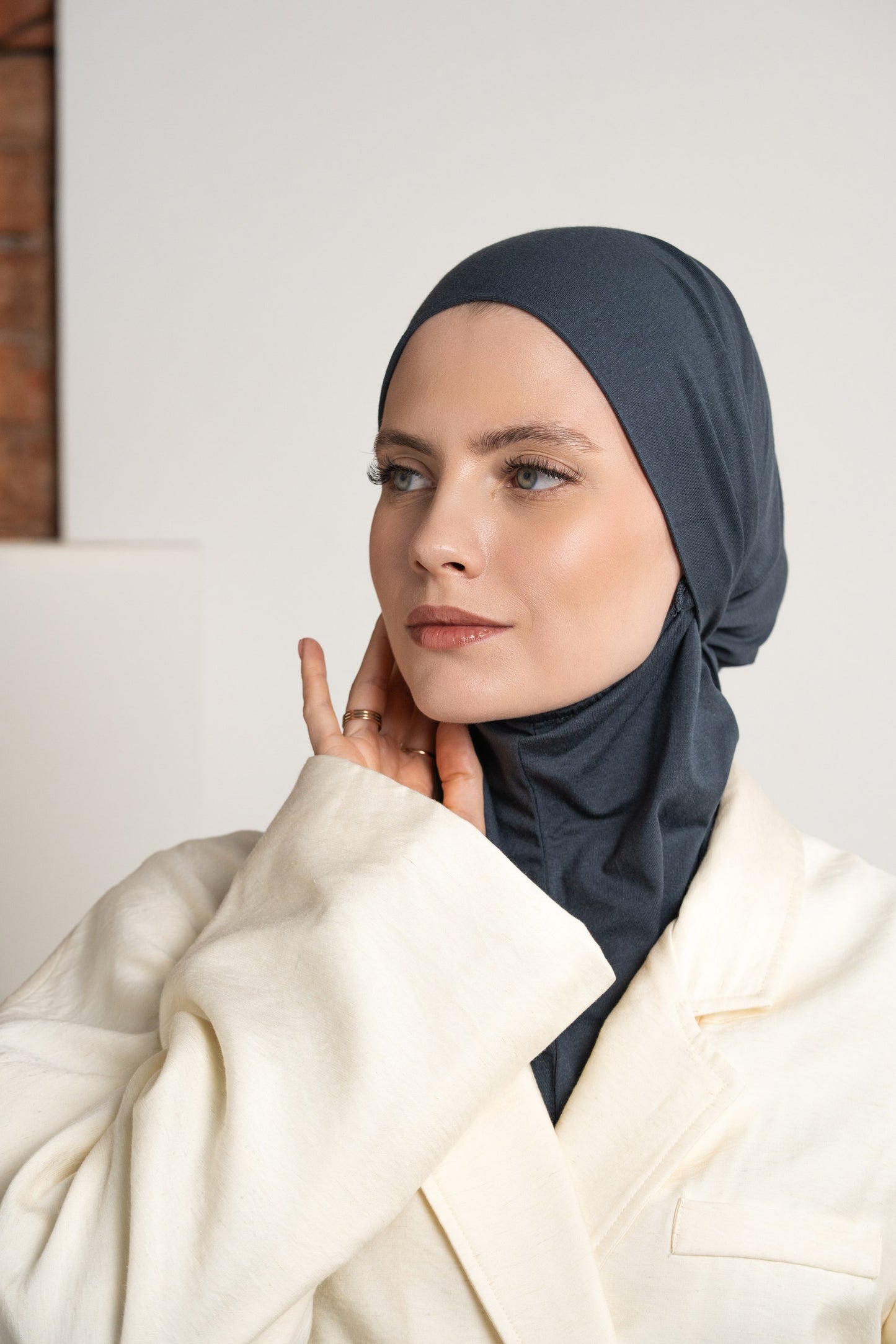 3in1 practical hijab - bluegrey
