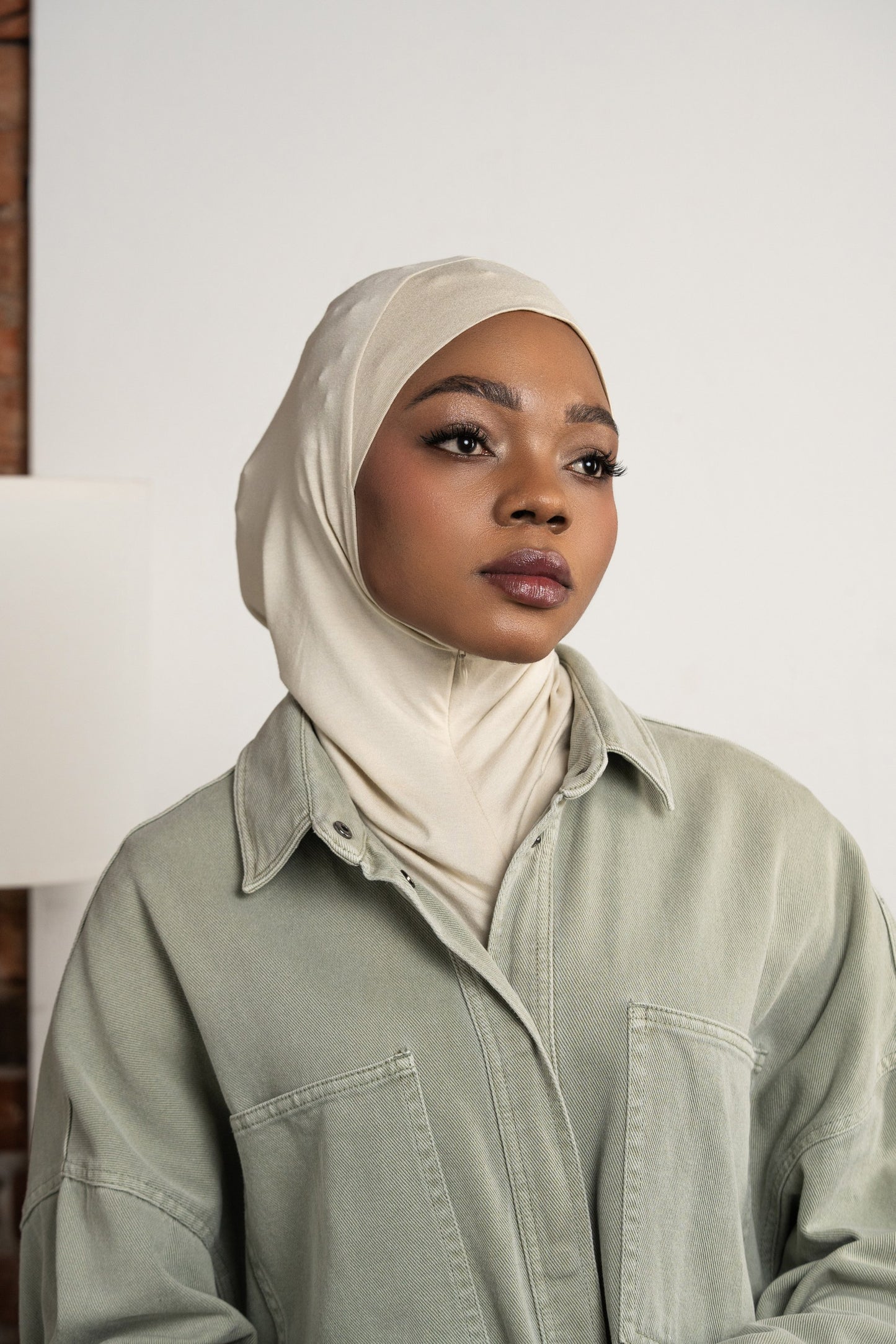 Zip hijab - creme