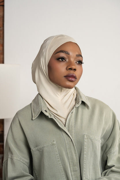 Zip hijab - creme
