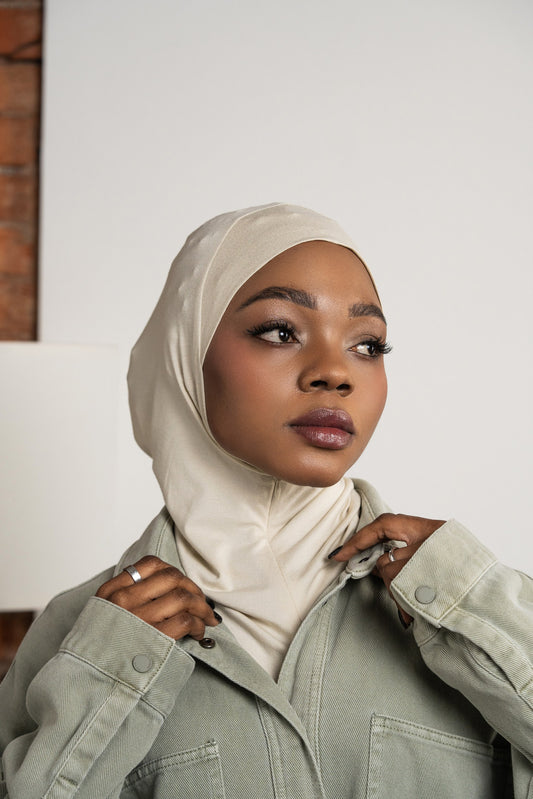 Zip hijab - creme