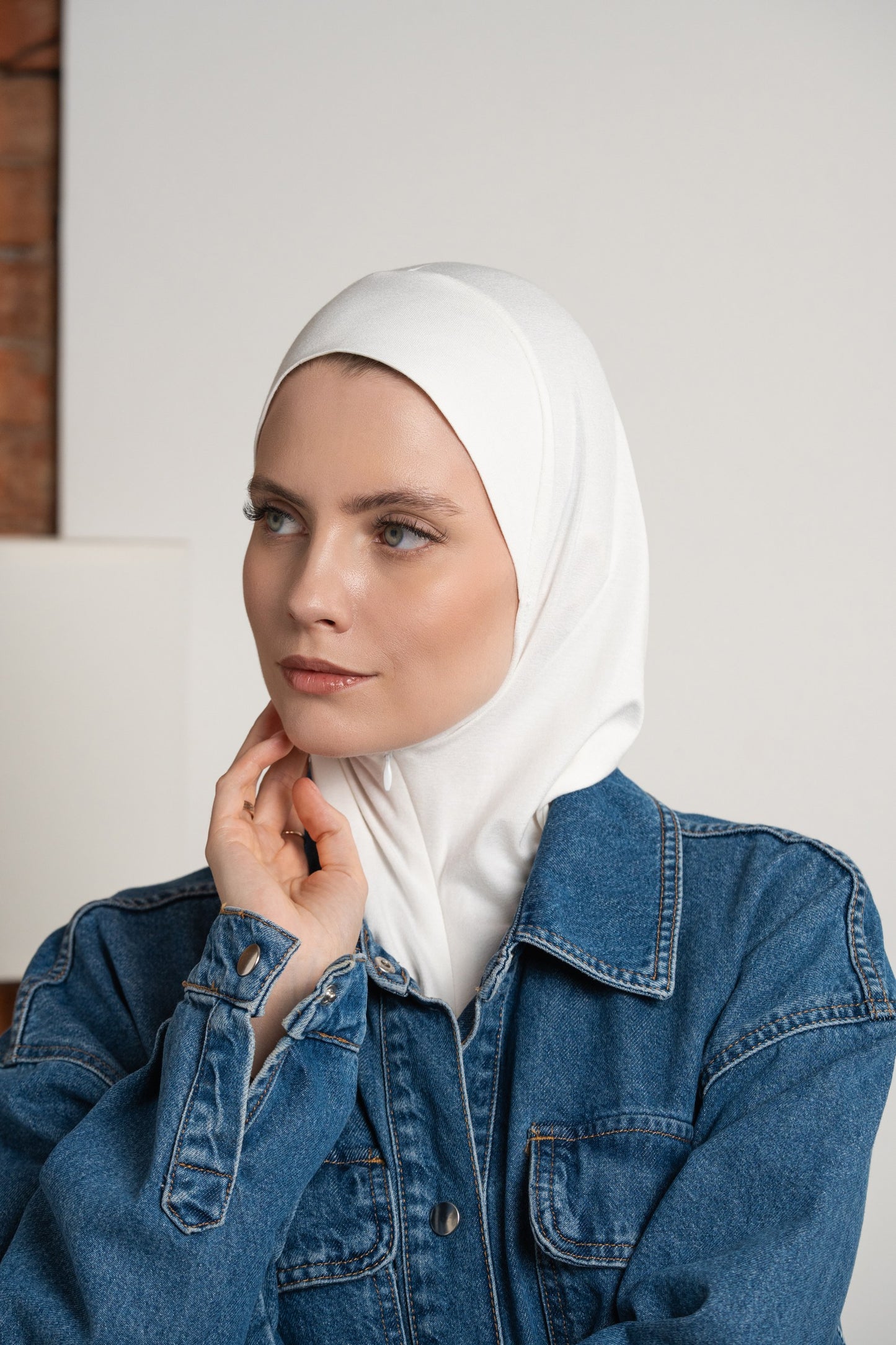 Zip hijab - warm white