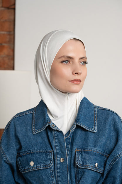 Zip hijab - warm white