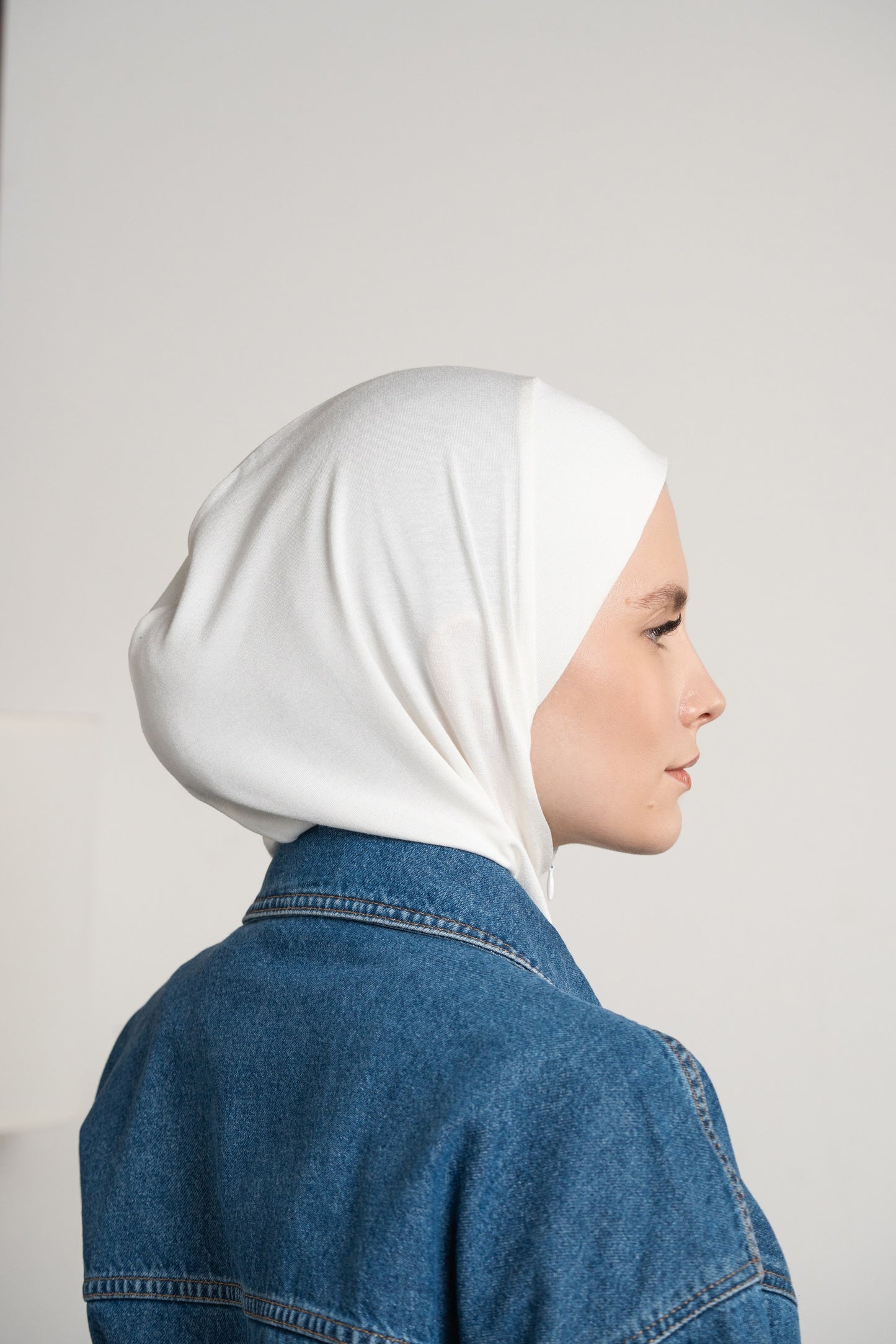 Zip hijab - warm white