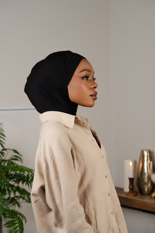 Zip hijab - black