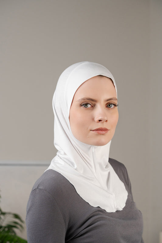 Zip hijab - cool white