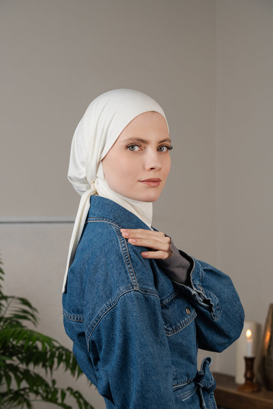 3in1 practical hijab - white