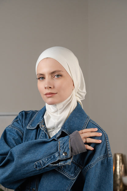 3in1 practical hijab - white