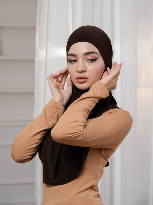 3in1 Khimar - darkbrown