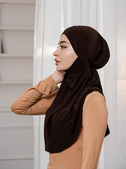 3in1 Khimar - darkbrown