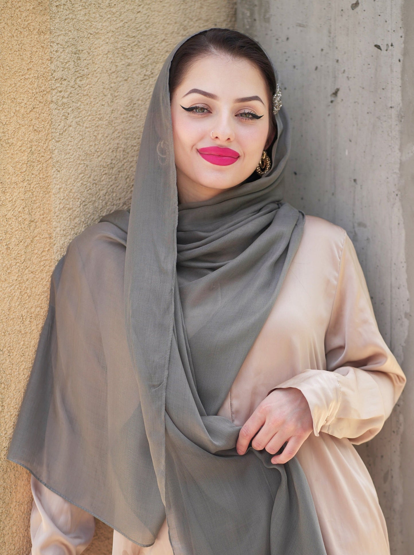 Airy modal scarf -  iron grey