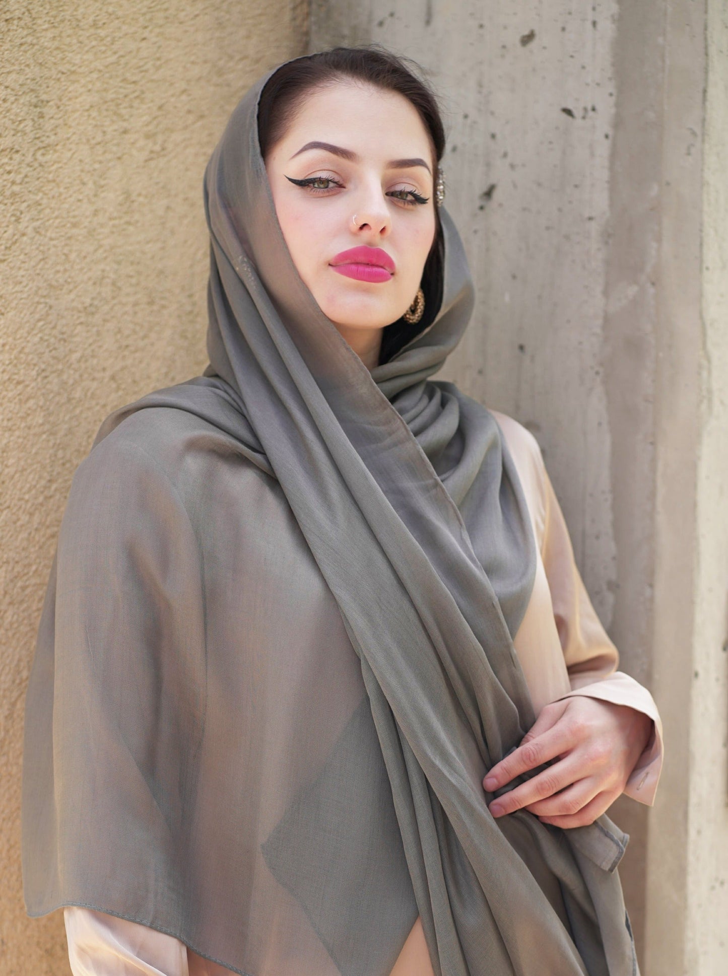 Airy modal scarf -  iron grey
