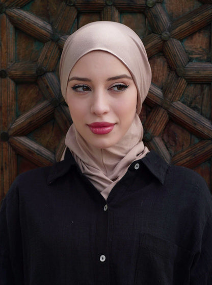 3in1 practical hijab - lightrose-beige