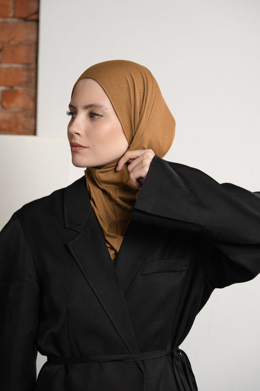 3in1 practical hijab - amber gold