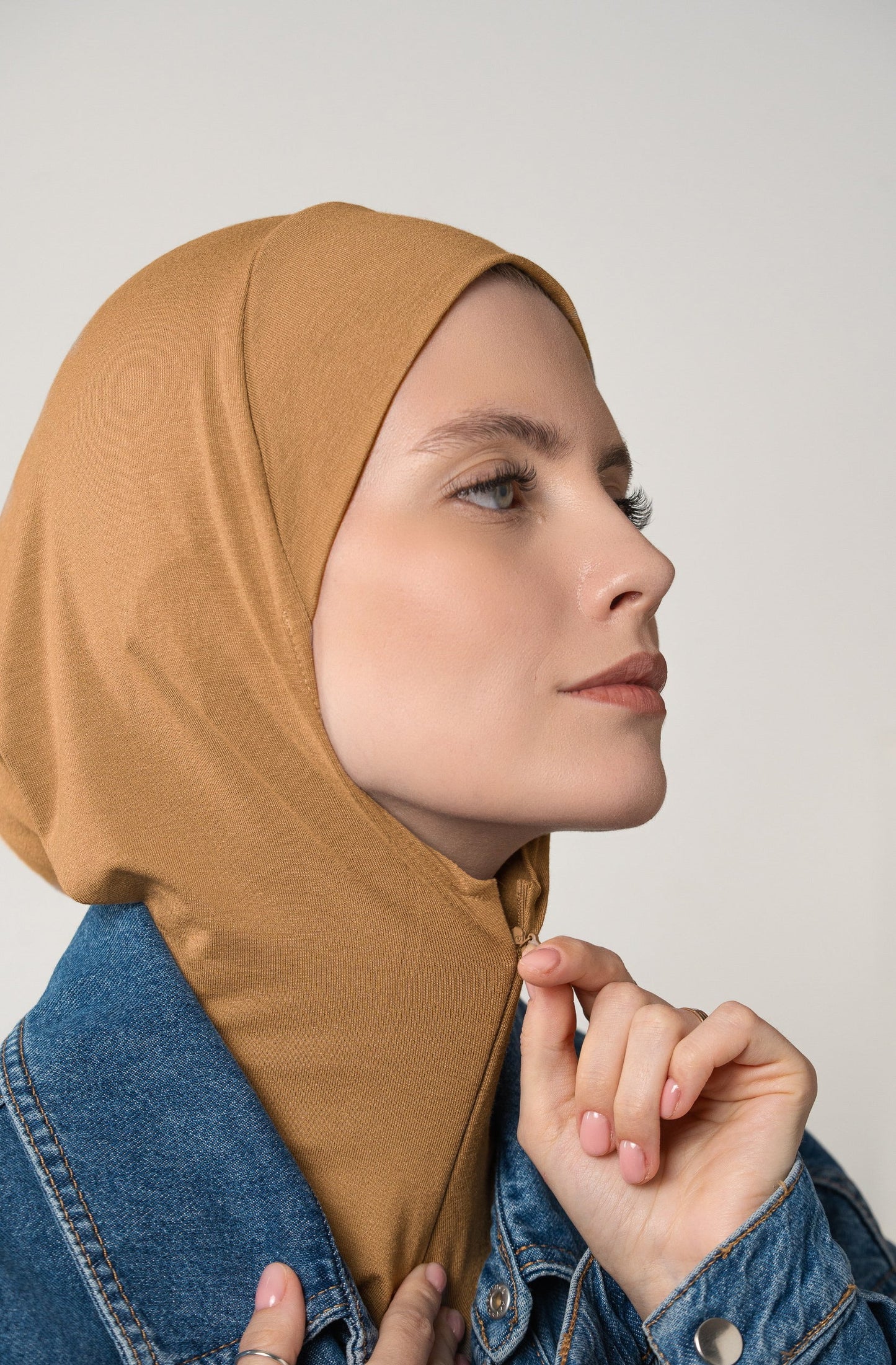 Zip hijab - amber gold