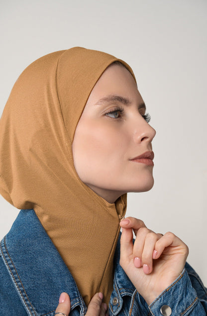 Zip hijab - amber gold