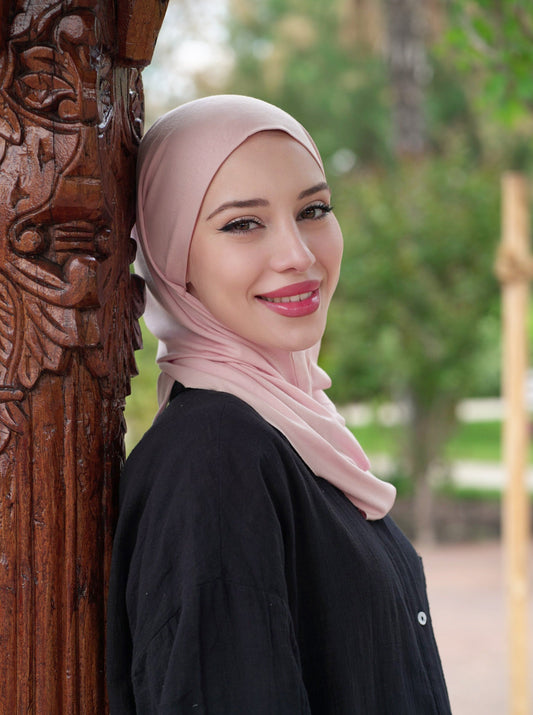 3in1 practical hijab - dusty rose