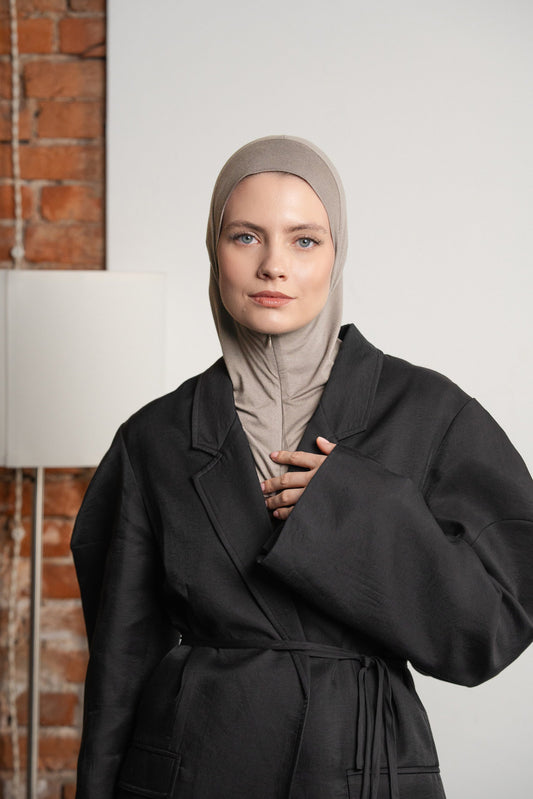 Zip hijab - lighttaupe