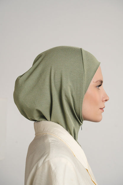Zip hijab - olive mist