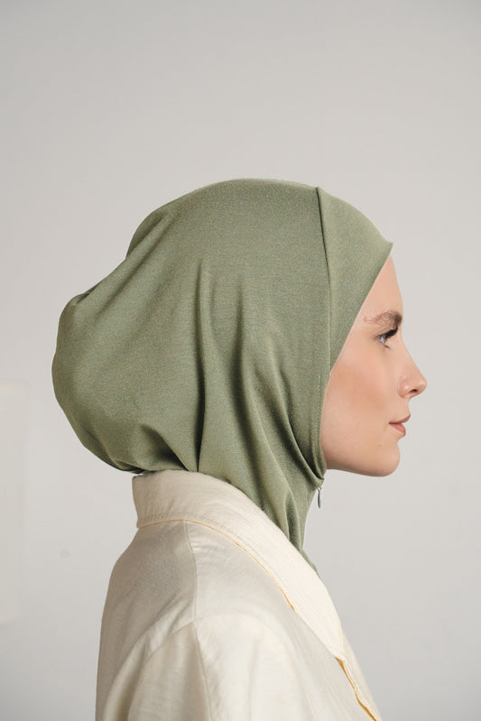 Zip hijab - olive mist