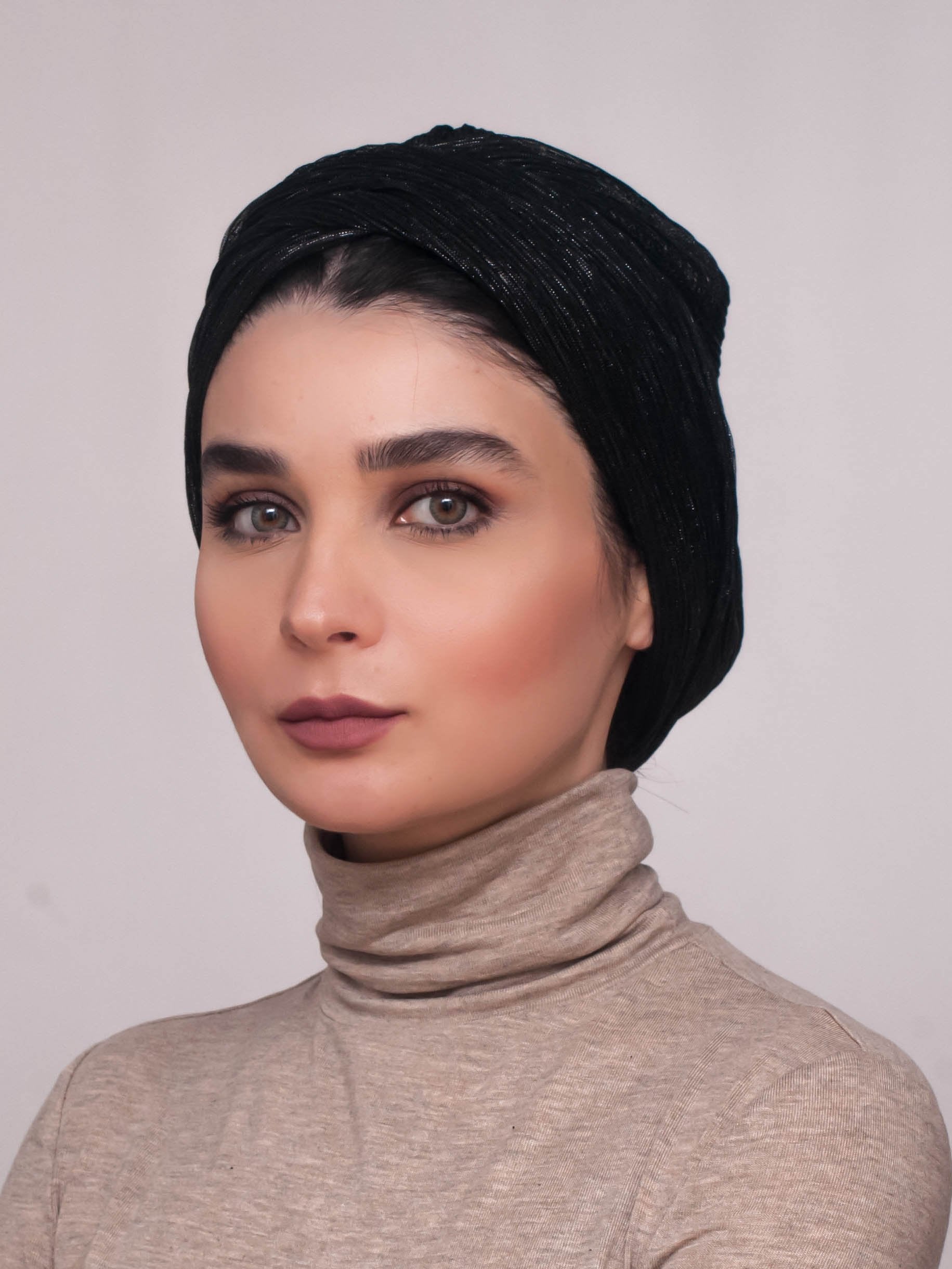 Shimmering practical turban - black - CHEVMON