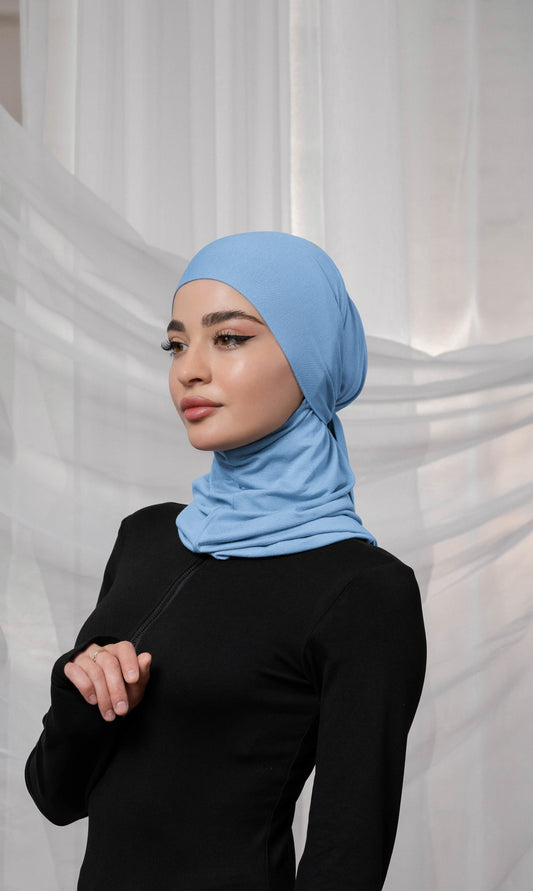 3in1 practical hijab - skyblue
