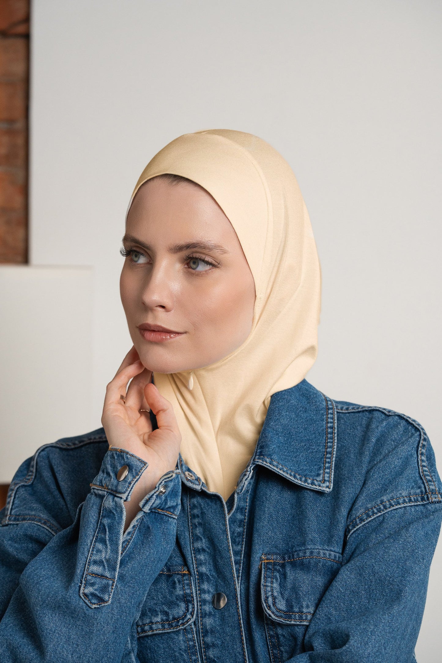 Zip hijab - vanilla beige