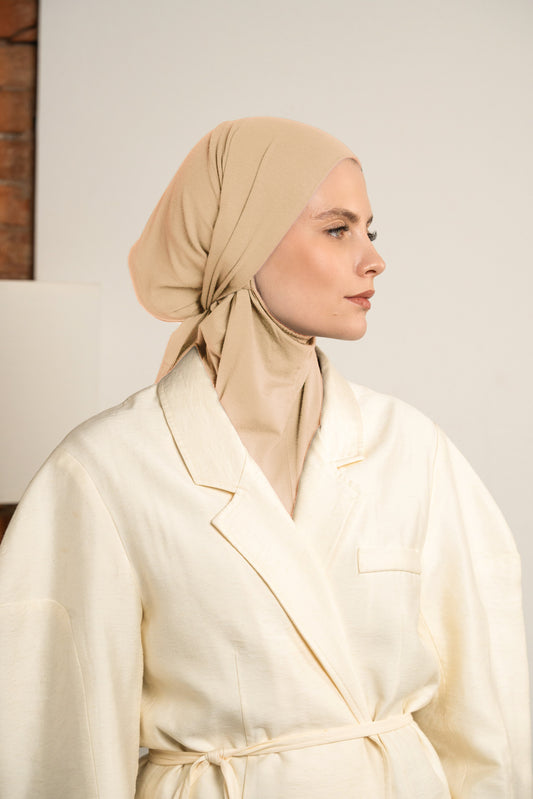 3in1 practical hijab - vanilla beige